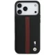 Чехол BMW для iPhone 17 Pro Max M Perforated Stripe Logo MagSafe, красный