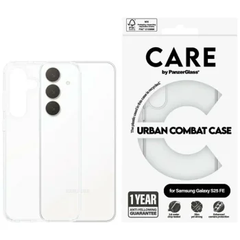 CARE by PanzerGlass Flagship Urban Combat Phone Case Cover Samsung Galaxy S25 FE - Transparent