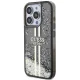 Guess iPhone 15 Pro Case Liquid Glitter Gold Stripes, Black