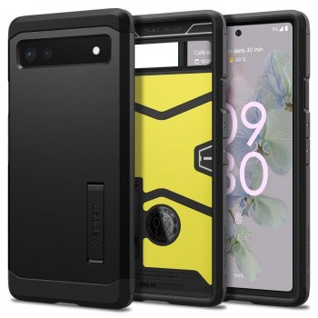 Google Pixel 6a Spigen Tough Armor Case Cover, Black | Telefona Vāciņš Maciņš Maks Apvalks Bampers