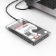 2.5\" USB-C 5Gb/s kabatas cietais disks/SSD - caurspīdīgs | Drive Pocket HDD/SSD 5Gbps transparent
