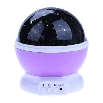 Ночная лампа проектор | Dream Rotating Night Star Projection Lamp, фиолетовая