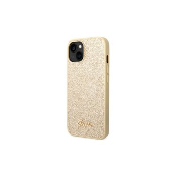 Guess GUHCP14XHGGSHD iPhone 14 Pro Max 6,7\" zelta cietais futrālis Glitter Script | gold hard case