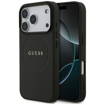 Guess Grained Ring MagSafe Phone Case Cover iPhone 17 Pro - black