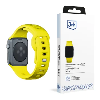3mk Apple Watch 42 / 44 / 45 / 49 mm silikona siksniņa, dzeltena
