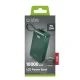 Power Bank SBS 10000 mAh 20W with Built-in USB-C Cable and Digital Display, Green
