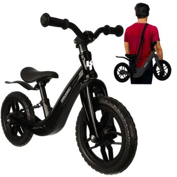 Kruzzel 12" Kids Balance Bike, Black