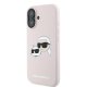 Karl Lagerfeld Silicone Karl & Choupette Head MagSafe Case for iPhone 16 Plus, Pink