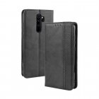 Xiaomi Redmi Note 8 Pro Vintage Style Magnetic Leather Wallet Case Cover, Black
