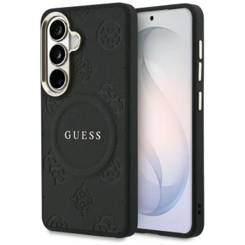 Guess Saffiano Peony Embossed Ring MagSafe vāciņš priekš Samsung Galaxy S26