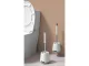 Silicone Toilet Brush with Holder, Wall-Mounted/Freestanding, White/Grey