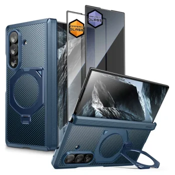 Чехол Supcase UB Aero MagSafe для Samsung Galaxy Z Fold 8 Ultra со стеклами, синий