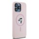 Karl Lagerfeld iPhone 15 Pro Max Case Silicone Karl & Choupette Ring MagSafe, Pink