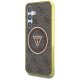 Чехол Guess 4G Glitter Triangle Buttons MagSafe для Samsung Galaxy S25, Коричневый