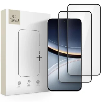 Защитное стекло Tech-Protect Glass Fit+ для Xiaomi Poco F7 5G, 2 шт., черное