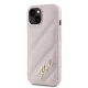 Karl Lagerfeld iPhone 14 / 15 / 13 Case Diagonal Quilted Script, Pink