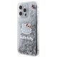 Apple iPhone 15 Pro Max 6.7\'\' Hello Kitty Liquid Glitter Charms Kitty Head Cover Case, Silver