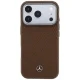 Mercedes Leather Semi Wrap Wood Effect MagSafe vāciņš priekš iPhone 18 Pro / 17 Pro, brūns
