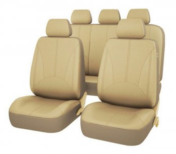 Automašīnas sēdekļu pārvalku komplekts, Bēšs | A set of Universal Eco Leather Car Seat Covers