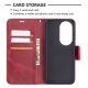 Huawei P50 Pro (JAD-AL50) Wallet Leather Stand Shell Cover Case, Red | Vāks Maciņš Maks Grāmatiņa Apvalks