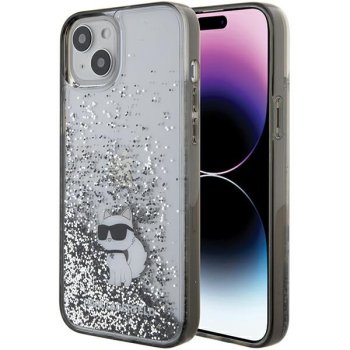 Karl Lagerfeld iPhone 15 Plus vāciņš Liquid Glitter, caurspīdīgs