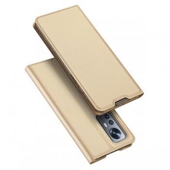 Xiaomi 12 / 12X DUX DUCIS Magnetic Case Cover, Gold | Telefona Vāciņš Maciņš Apvalks Grāmatiņa