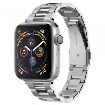 Spigen Modern Fit Band for Apple Watch 4 / 5 / 6 / 7 / SE, (42 / 44 / 45 mm), Silver | Pulksteņa Aproce Siksna