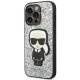 Чехол Karl Lagerfeld Glitter Flakes Ikonik для iPhone 14 Pro, Серебристый