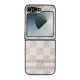 DKNY Checkered Pattern Printed Stripes Case for Samsung Galaxy Z Flip 6, Pink