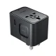 Дорожный адаптер Acefast Z8 GaN 45W с розеткой AC 2500W, 3x USB-C, 2x USB-A, черный