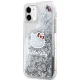 Hello Kitty iPhone 11 / XR Case Liquid Glitter Charms Kitty Head, Silver