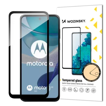 Wozinsky Full Glue rūdīts aizsargstikls Motorola Moto G53, melns