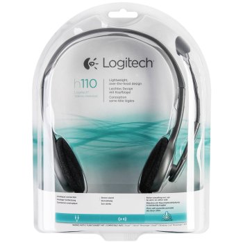 Компьютерная гарнитура Logitech H110 Stereo Headset, серебристая