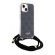 Guess iPhone 15 / 14 / 13 vāciņš Crossbody Cord 4G Print, melns