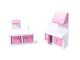 Liela Bērnu Spēļu MDF Koka Leļļu Māja ar Mēbelēm Piederumiem 70cm, Rozā | Play Dollhouse with Furniture