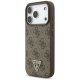 Guess 4G Siksniņas Trīsstūra Logo MagSafe maciņš iPhone 17 Pro - brūns | Strap Triangle Phone Case Cover Brown
