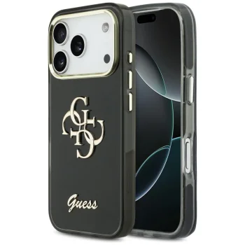 Чехол Guess IML 4G Script Metal для iPhone 17 Pro Max – черный