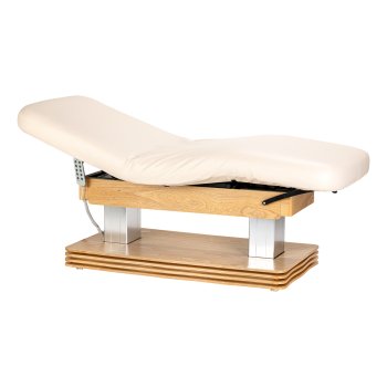 Electric SPA Beauty Bed Sillon Comfort with wood base, cream