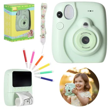 Bērnu digitālais fotoparāts ar termodrukas funkciju, 8GB, zaļš