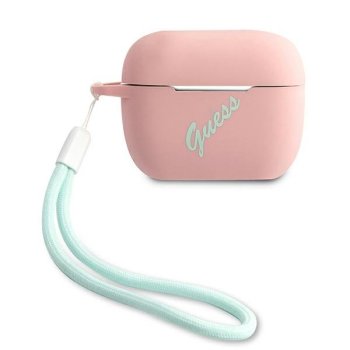 Guess Silicone Vintage Case for AirPods Pro, Pink & Green