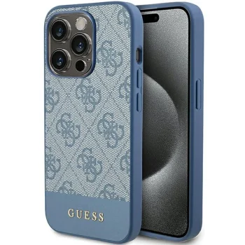 Guess iPhone 15 Pro Case 4G Stripe Collection, Blue