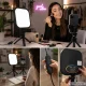 Kvadrātveida LED lampa video un grimam, 2500K-7500K, 15W, USB, melna
