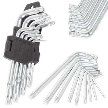Набор шестигранных ключей и Torx 1.5-10мм, 9 шт., серебристый