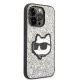 Karl Lagerfeld iPhone 14 Pro vāciņš Glitter Choupette Sudraba