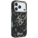 Чехол Guess IML 4G Script Metal для iPhone 17 Pro Max / 18 Pro Max, черный/коричневый