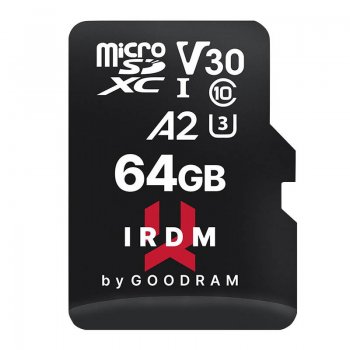 Atmiņas karte Goodram IRDM MicroSDXC 64 GB Class 10 UHS-I/U3 A2 V30 (IR-M2AA-0640R12) | Memory card