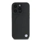 BMW iPhone 16 Pro Case Signature Leather Half Textured MagSafe, Black