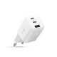 Tech-Protect NCA100W-GaN 100W tīkla lādētājs (3 pieslēgvietas), balts