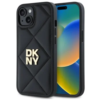 Чехол DKNY для iPhone 14 Quilted Stack Logo, черный