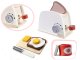 Wooden toaster toy for children, white + accessories
